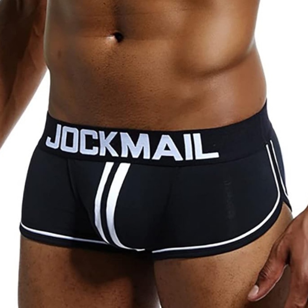 Jockmail Men's Black Briefs Underwear Low Rise Pouch Athletic Size Medium